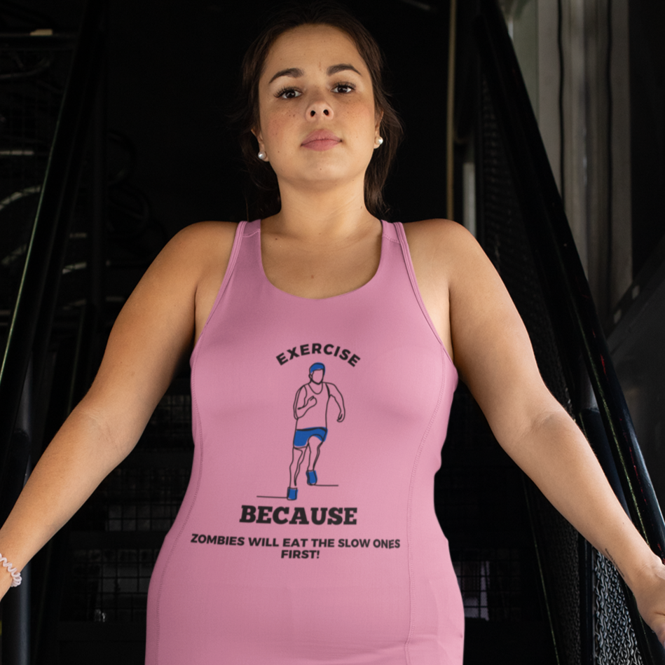 Funny Zombie Fitness Tank Top - Workout Shirt, Gym Wear, Gift for Fitness Lovers