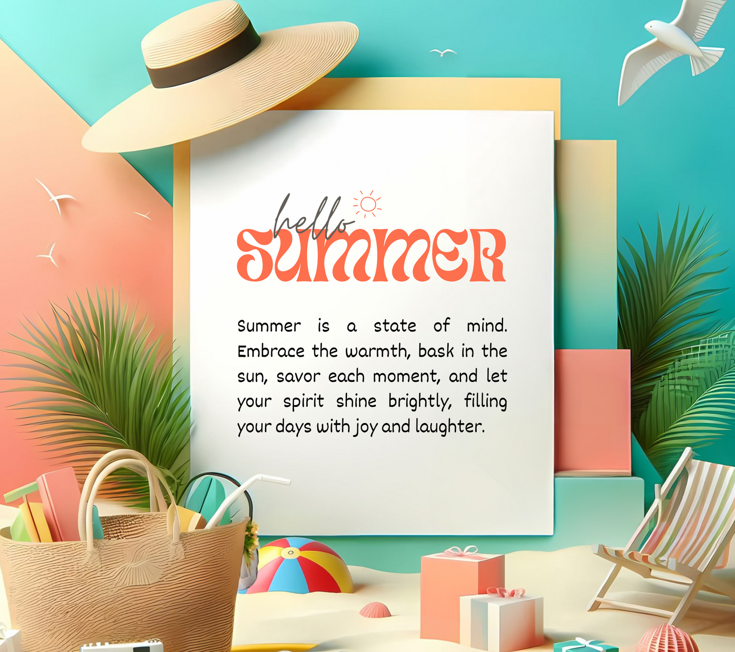 Hello Summer - 20oz Skinny Tumbler