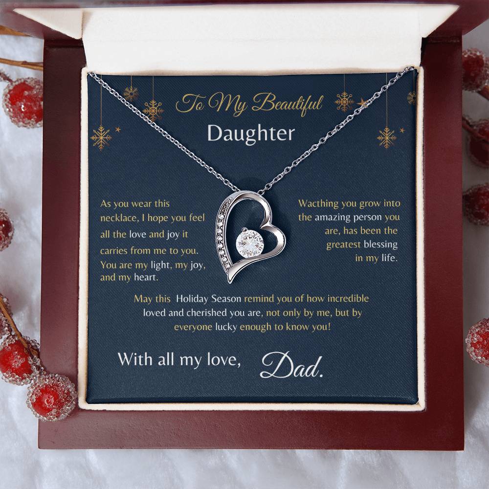 Forever Love Necklace - From Dad To My Beautiful Daughter -