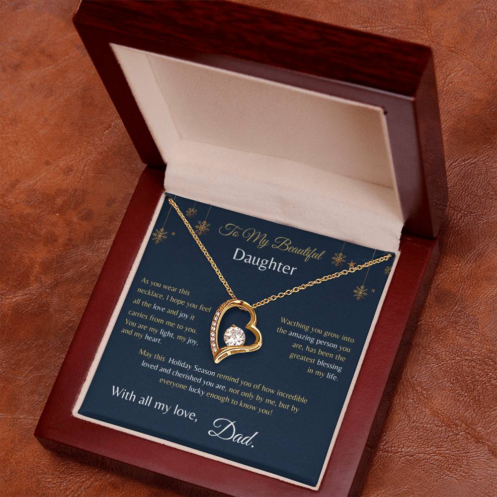 Forever Love Necklace - From Dad To My Beautiful Daughter -