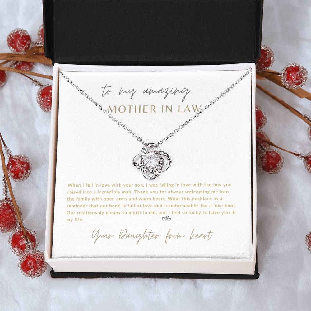 To My Amazing Mother In Law! Love Knot Necklace