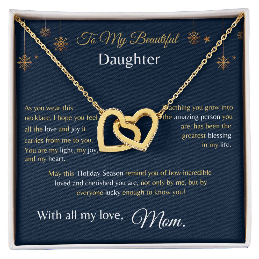 Interlock Hearts Necklace - From Mom To My Beautiful Daughter -