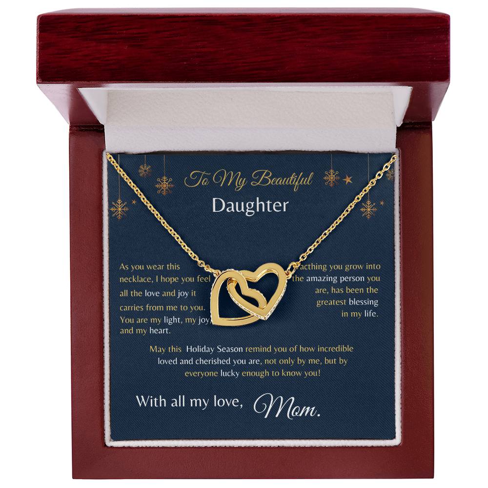 Interlock Hearts Necklace - From Mom To My Beautiful Daughter -