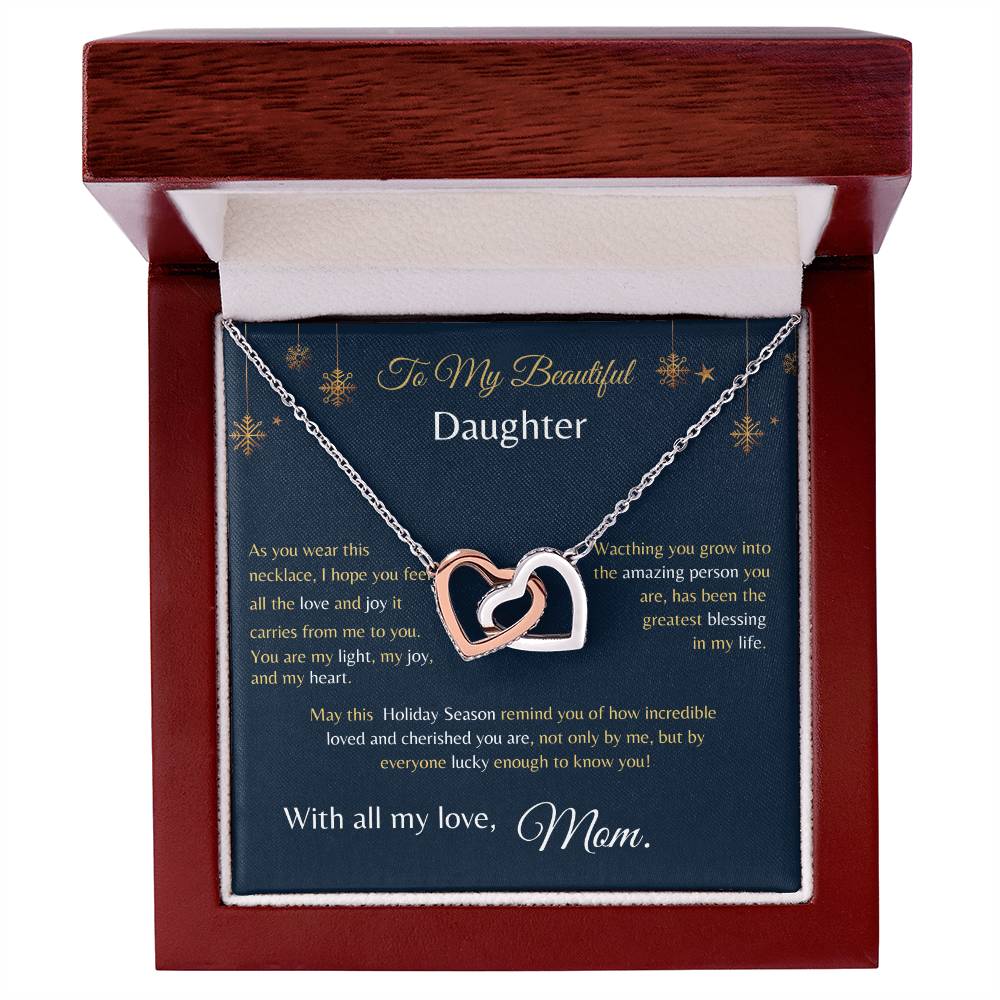 Interlock Hearts Necklace - From Mom To My Beautiful Daughter -