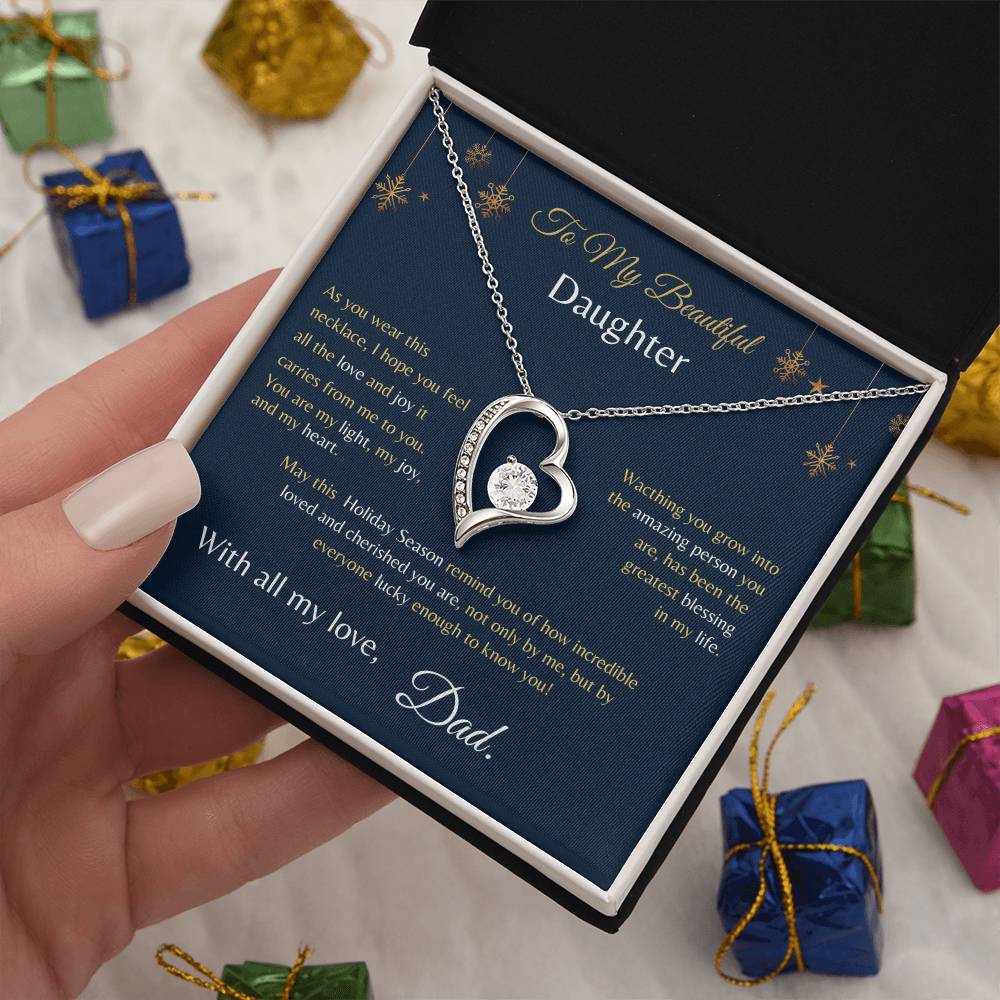 Forever Love Necklace - From Dad To My Beautiful Daughter -
