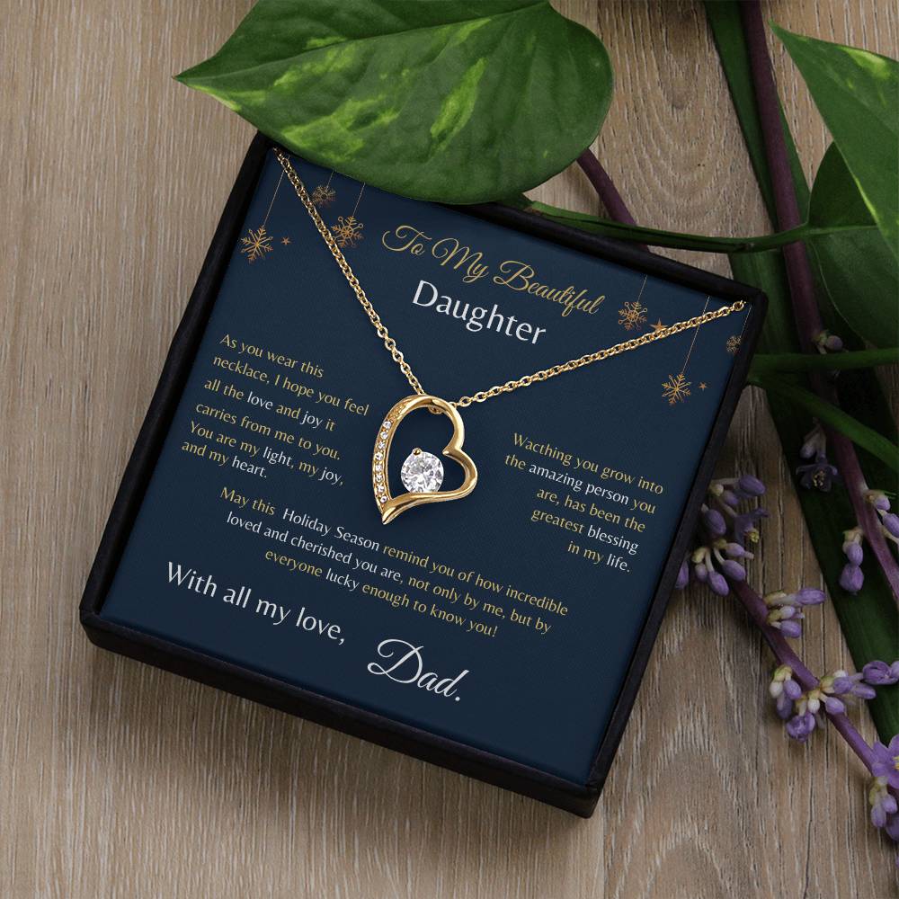Forever Love Necklace - From Dad To My Beautiful Daughter -