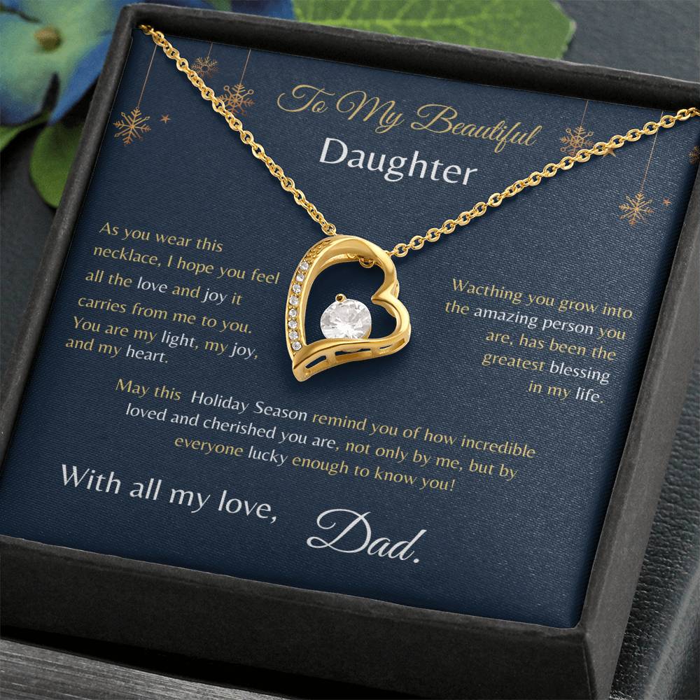 Forever Love Necklace - From Dad To My Beautiful Daughter -