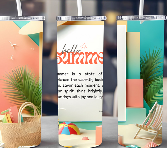 Hello Summer - 20oz Skinny Tumbler