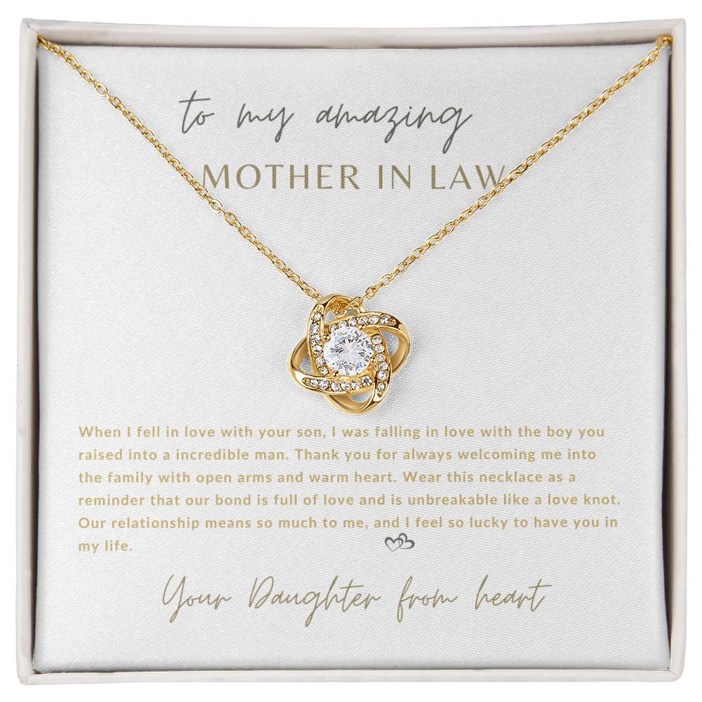 To My Amazing Mother In Law! Love Knot Necklace