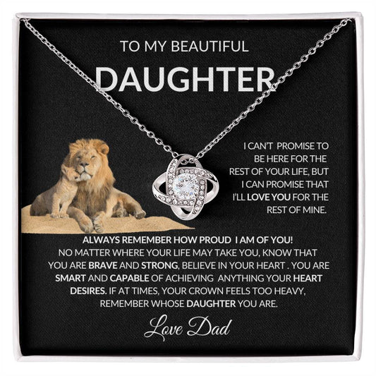 Dad to my Beautiful Daughter - Love knot Necklace