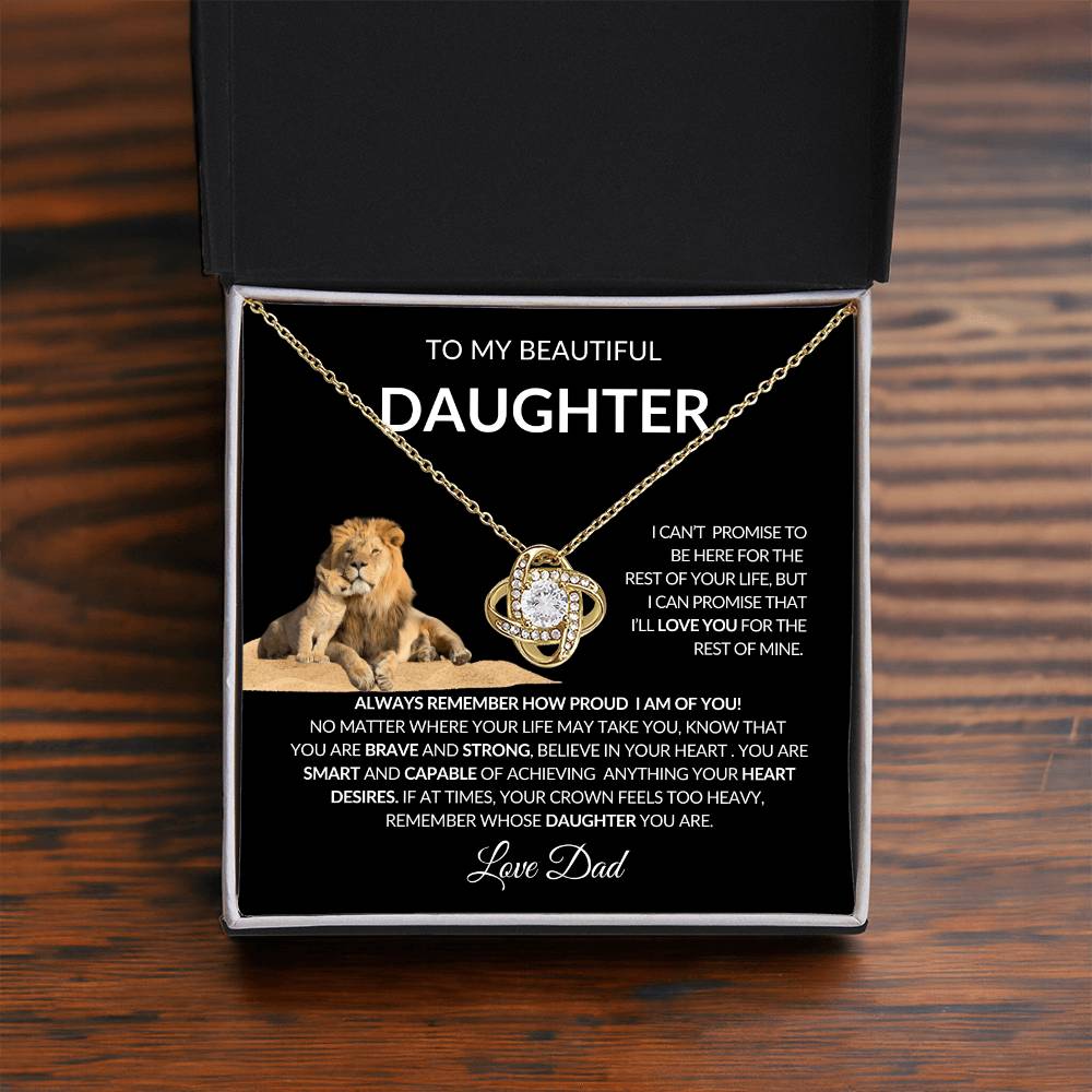 Dad to my Beautiful Daughter - Love knot Necklace