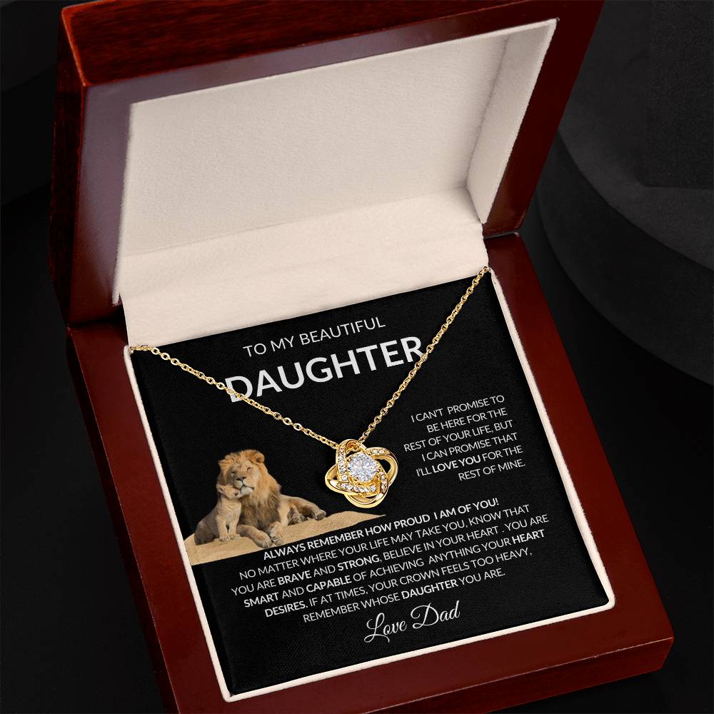 Dad to my Beautiful Daughter - Love knot Necklace