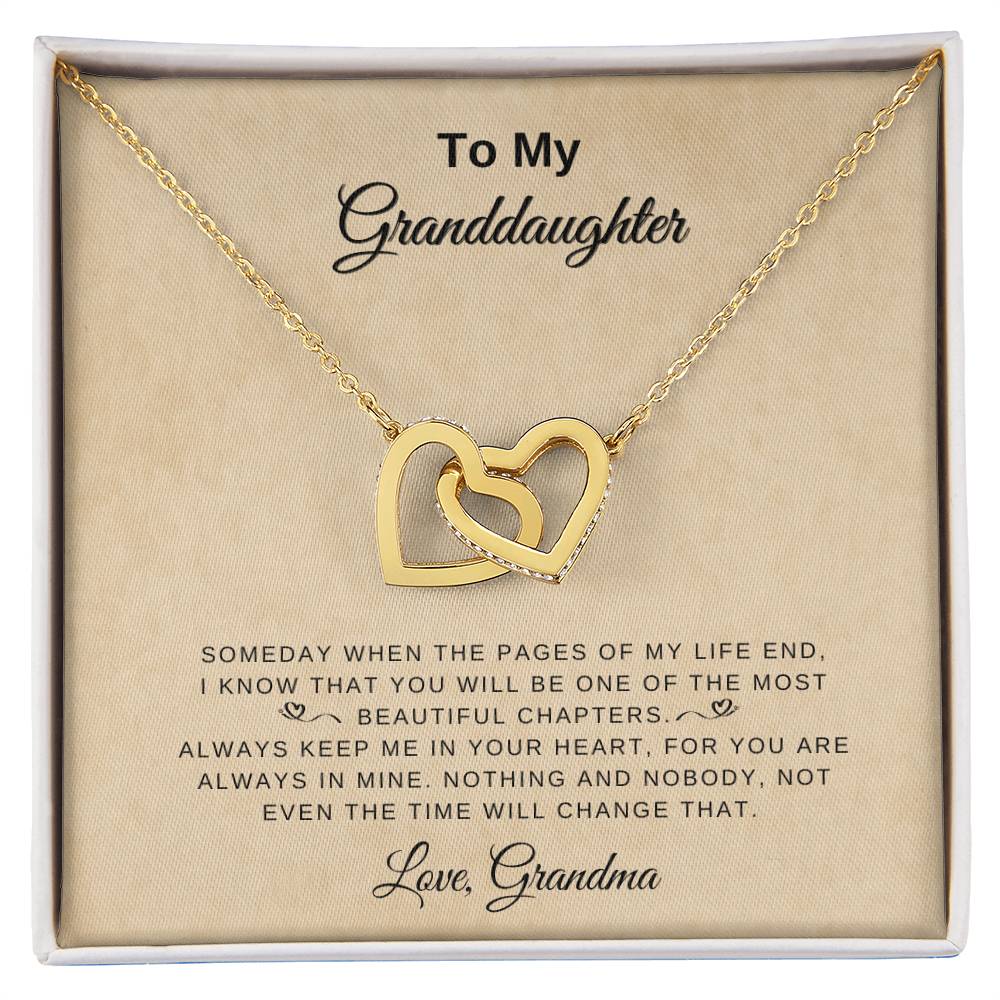 To my Granddaughter - Interlocking Hearts Necklace