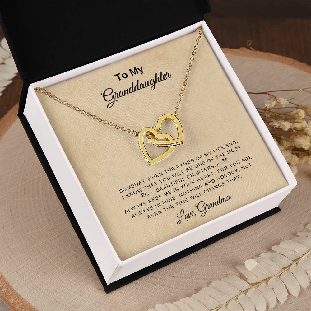 To my Granddaughter - Interlocking Hearts Necklace