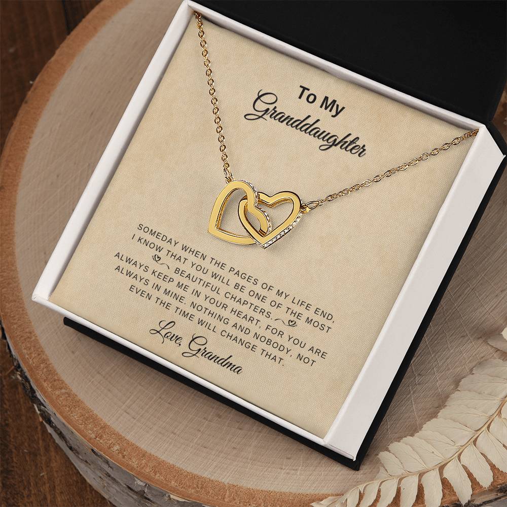 To my Granddaughter - Interlocking Hearts Necklace