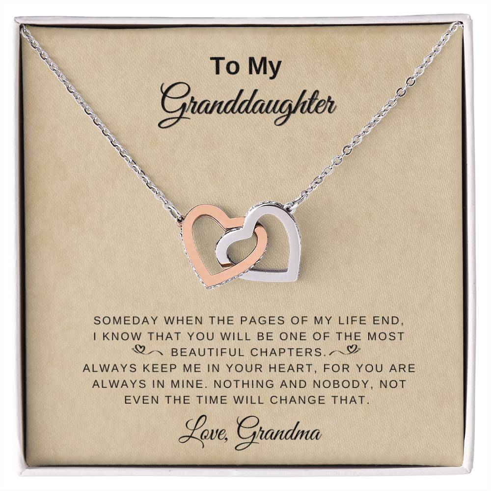 To my Granddaughter - Interlocking Hearts Necklace