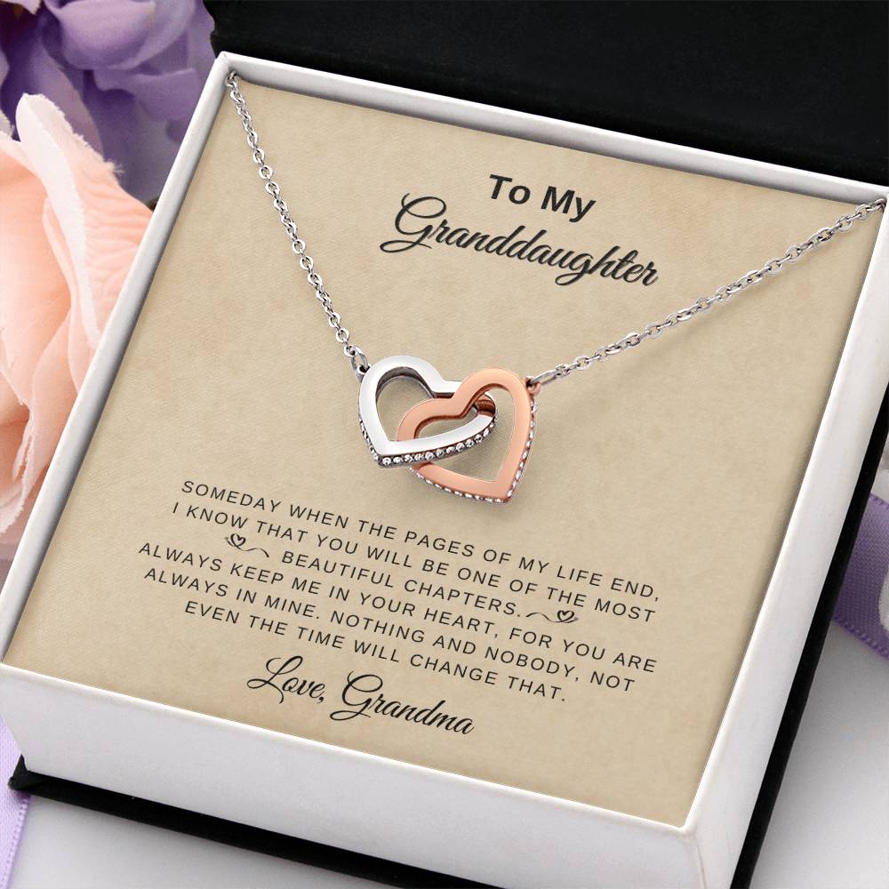 To my Granddaughter - Interlocking Hearts Necklace