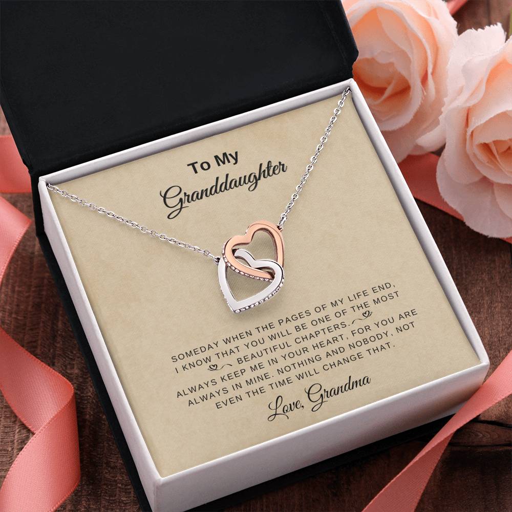 To my Granddaughter - Interlocking Hearts Necklace