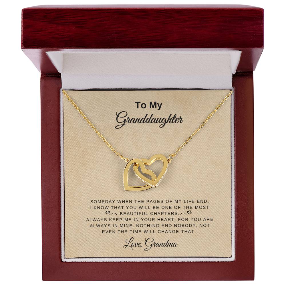 To my Granddaughter - Interlocking Hearts Necklace