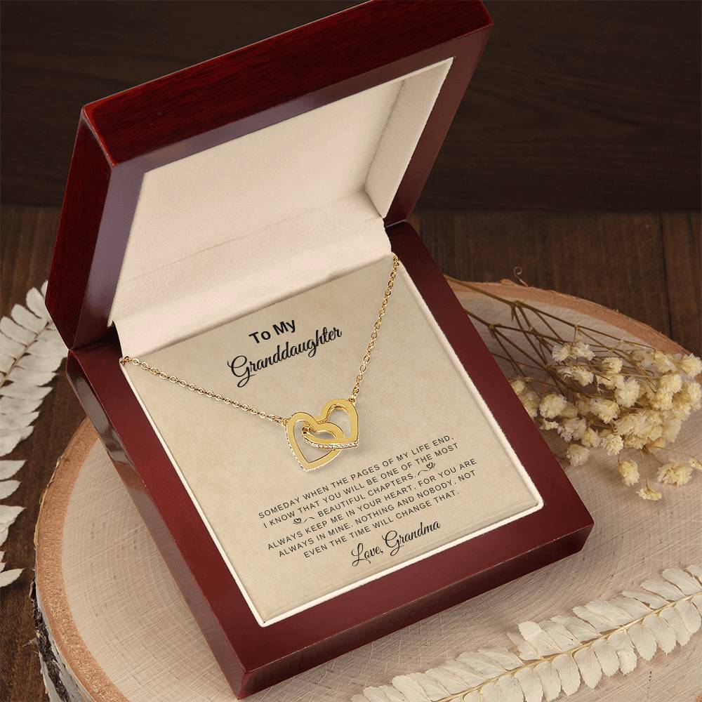 To my Granddaughter - Interlocking Hearts Necklace