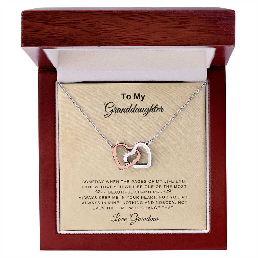 To my Granddaughter - Interlocking Hearts Necklace