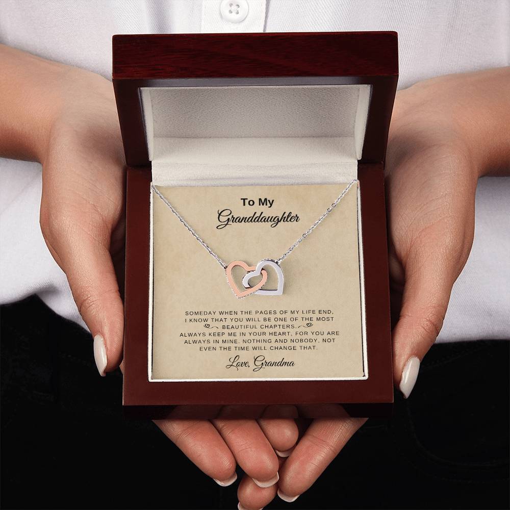 To my Granddaughter - Interlocking Hearts Necklace