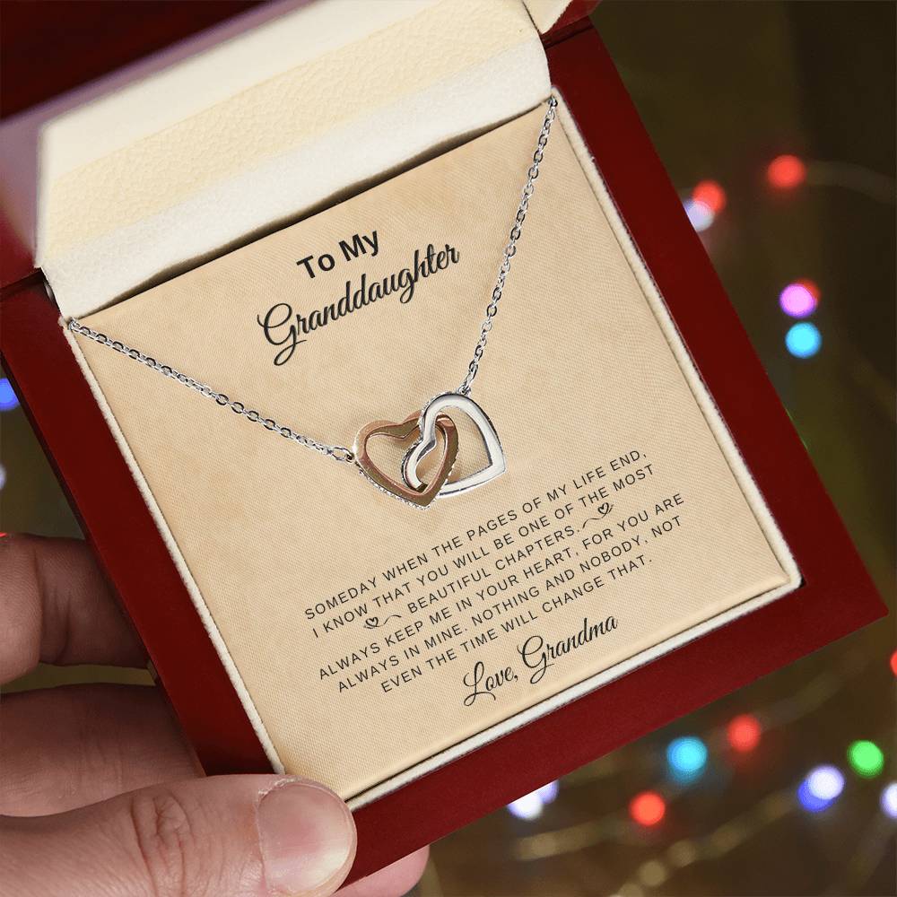 To my Granddaughter - Interlocking Hearts Necklace