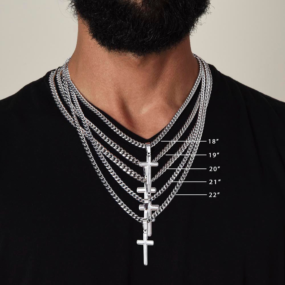 To My Man - Cuban Link Chain with Artisan Cross