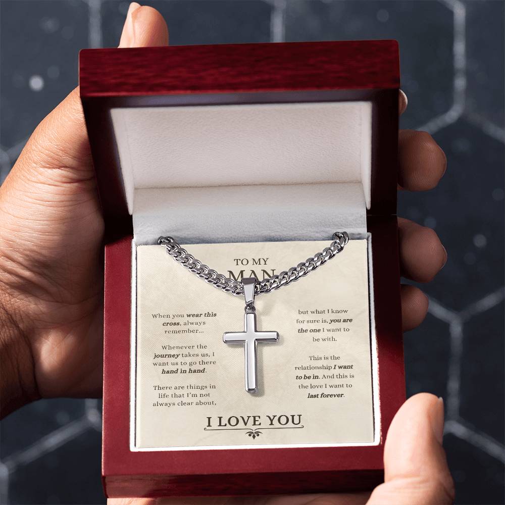 To My Man - Cuban Link Chain with Artisan Cross