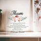Mum - Heart Shaped Acrylic Plaque