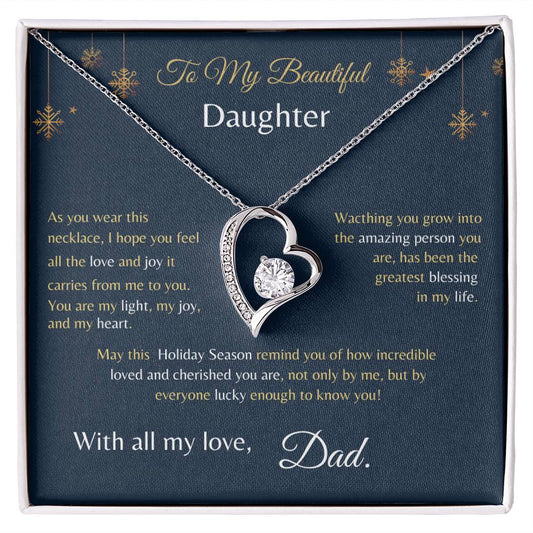 Forever Love Necklace - From Dad To My Beautiful Daughter - Christmas Gift