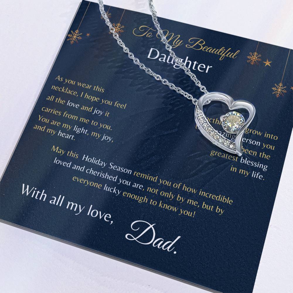 Forever Love Necklace - From Dad To My Beautiful Daughter - Christmas Gift