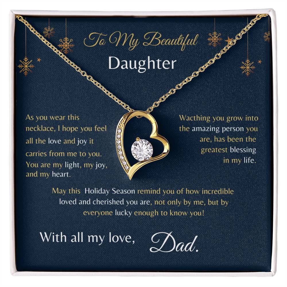 Forever Love Necklace - From Dad To My Beautiful Daughter - Christmas Gift