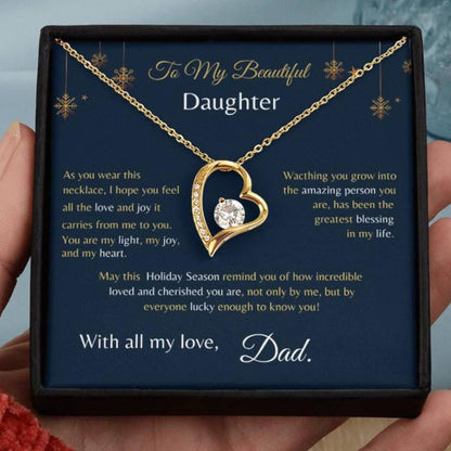 Forever Love Necklace - From Dad To My Beautiful Daughter - Christmas Gift