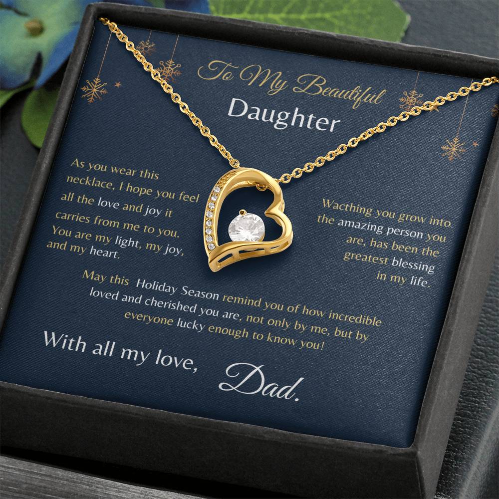 Forever Love Necklace - From Dad To My Beautiful Daughter - Christmas Gift